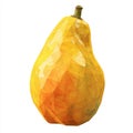 Yellow Pear Fruit Polygon Low Poly Style Isolated on White Background Royalty Free Stock Photo