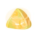 Bright yellow precious stone. Natural mineral. Beautiful shiny gemstone. Flat vector element for mobile game asset