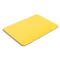 Bright yellow rectangle: glossy surface, modern design, minimalist style, isolated object on transparent background Royalty Free Stock Photo