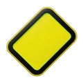 Bright yellow rectangular shape with rounded corners and thick black border isolated on white background Royalty Free Stock Photo