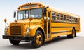 Yellow School Bus Parked in Parking Lot Royalty Free Stock Photo