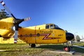 The bright yellow de Havilland DHC-5 Buffalo plane at the Comox Air Force Museum.