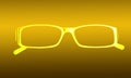 Bright, yellow silhouette glasses Royalty Free Stock Photo