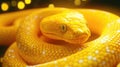 A bright yellow snake symbolizing Python programming and automation concept Royalty Free Stock Photo