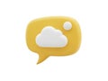 Bright yellow speech bubble with single cloud Royalty Free Stock Photo