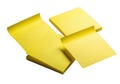 Bright yellow sticky notes for office and school organization isolated on white background Royalty Free Stock Photo