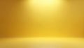 Bright yellow studio background with soft spotlight creating gradient effect. Clean, empty space ideal for product display, Royalty Free Stock Photo