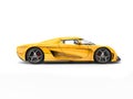 Bright yellow super car - side view Royalty Free Stock Photo