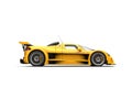 Bright yellow supercar - side view Royalty Free Stock Photo