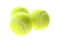 Bright yellow tennis balls isolated Royalty Free Stock Photo