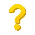A Bright Yellow Three-Dimensional Question Mark with a Bold Design and Clean Styling Royalty Free Stock Photo