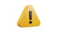 Bright yellow triangular warning sign with an exclamation mark inside Royalty Free Stock Photo