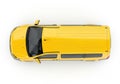 Top view of a yellow van isolated on white background Royalty Free Stock Photo