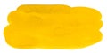Bright yellow watercolor stains. Isolated xanthous frame. Unique background for design Royalty Free Stock Photo