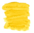 Bright yellow watercolor stains. Painted with a brush by hand Royalty Free Stock Photo