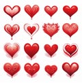 Vibrant Red Hearts Set - Add a Touch of Romance to Your Design!