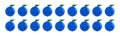 Illustrate fruit emoji of blueberry expressing smile, cry, surprise, sleepy, and disgust. Royalty Free Stock Photo