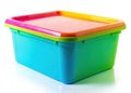 Brighten Your Logistics with Colorful Stackable Plastic Storage Boxes for Efficient Organization and SpaceSaving Royalty Free Stock Photo