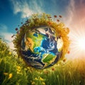 A Brighter Future Through Concept Art: Celebrating Earth Day. Generative AI. Royalty Free Stock Photo