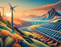 Brighter Future- Renewable Energy Illuminating Tomorrow Royalty Free Stock Photo