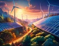 Brighter Future- Renewable Energy Illuminating Tomorrow Royalty Free Stock Photo