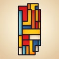 Colorful Stained Glass Window: Abstract Geometric Sculpture In Vibrant Colors