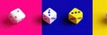 Brightly Colored Animated Craps Dice User Interface Design Featuring Vibrant Backgrounds Suitable for Gaming Royalty Free Stock Photo