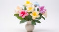 Brightly Colored Artificial Flower In White Vase - Limited Color Range