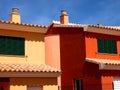 Brightly colored beach homes