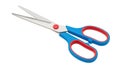 Brightly colored blue and red handled scissors isolated on a white background Royalty Free Stock Photo