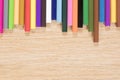 Brightly colored border of pencil crayons