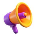 Brightly colored 3d megaphone object isolated on white background Royalty Free Stock Photo