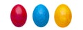 Brightly colored Easter eggs in an Easter basket Royalty Free Stock Photo