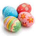 Colorful Easter Eggs isolated on white background Royalty Free Stock Photo