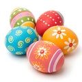 Colorful Easter Eggs isolated on white background Royalty Free Stock Photo