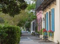 Colorful Homes on Rainbow Row Charleston SC Royalty Free Stock Photo