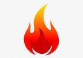 A brightly colored flame icon on a white background. The flame features a gradient transition from Royalty Free Stock Photo