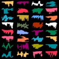 Brightly colored graffiti stains Set Royalty Free Stock Photo