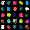 Brightly colored graffiti stains Set Royalty Free Stock Photo