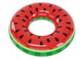 Brightly colored inflatable watermelon ring pool float isolated on white background Royalty Free Stock Photo