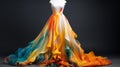 Vibrant Spectrum Colors: A Stunning Dress Made With Digital Art Techniques Royalty Free Stock Photo