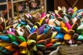 Brightly colored Moroccan shoes Royalty Free Stock Photo