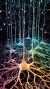Colorful Neurites Intertwine in a Mesmerizing Display of Biological Beauty and Complexity Royalty Free Stock Photo
