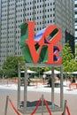 The brightly colored outdoor Love public sculpture in Love Park, in Philadelphia, Pennsylvania Royalty Free Stock Photo