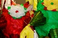 Brightly colored piÃÂ±ata ready to fill with candy and small toys for a Mexican celebration - Background - Closeup