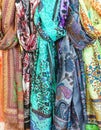 Brightly colored scarfs and veils Royalty Free Stock Photo