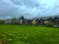 Brightly colored street houses in the village of Eyeries, West Cork, Ireland, on a sunny summer day. Each home in this area is Royalty Free Stock Photo