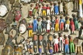 Brightly colored wooden Colonial Dolls in Cape Town, South Africa