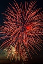 Brightly colorful fireworks in the night sky