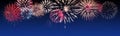 Brightly Colorful Fireworks on twilight background - party celebration Royalty Free Stock Photo